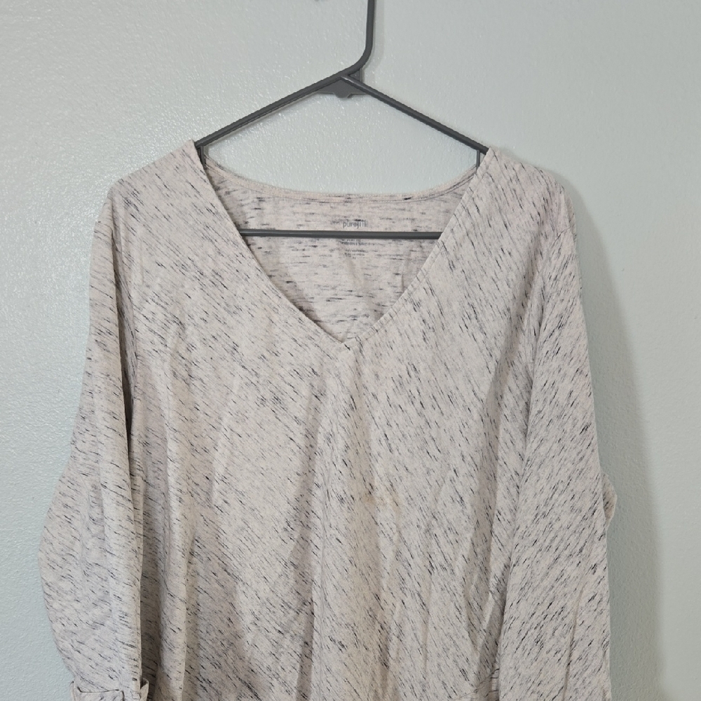 Pure Jill | Gray Space Dyed Cotton Tunic Size XL